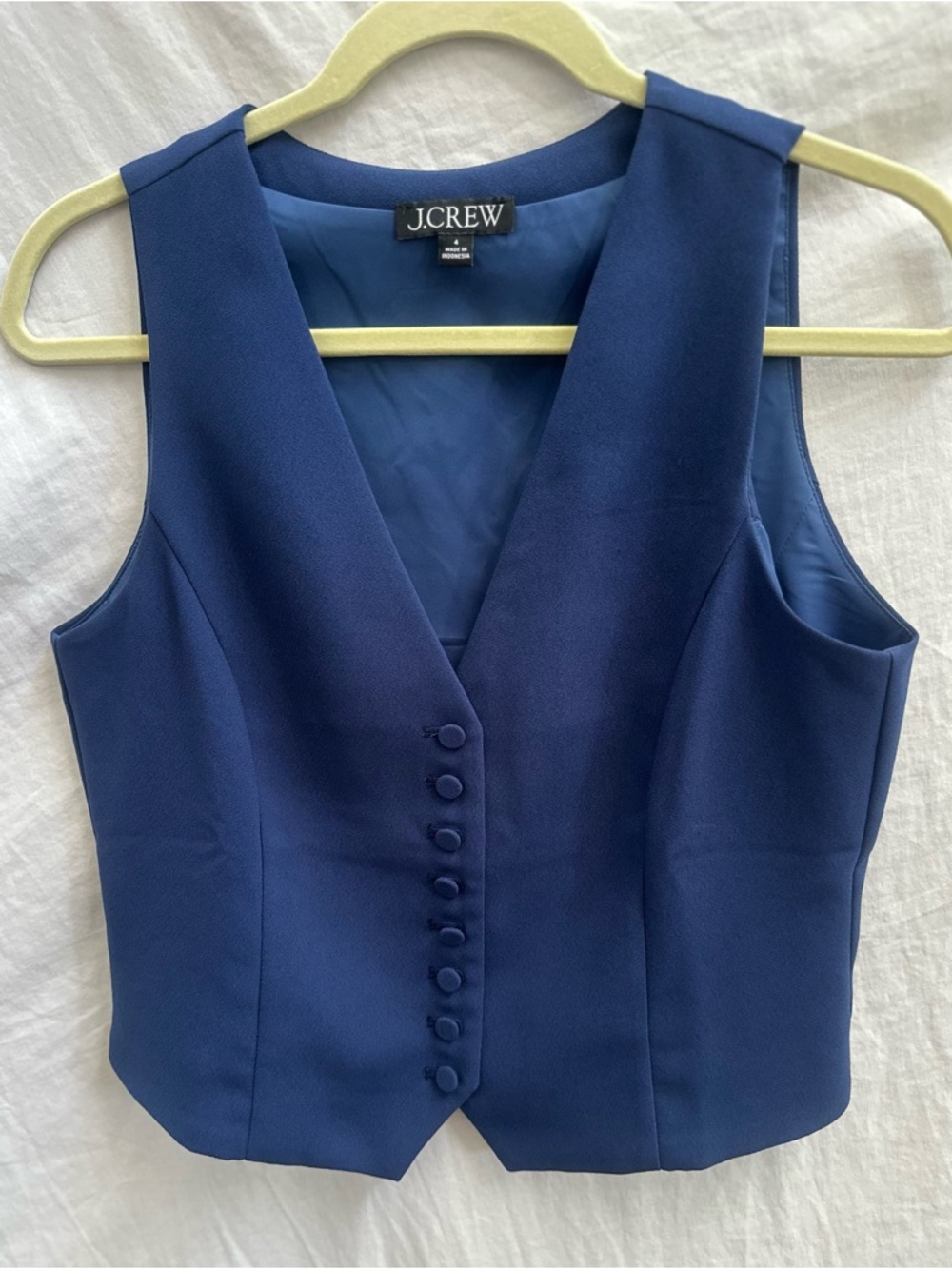 J.Crew navy slim-fit tuxedo vest in city crepe
